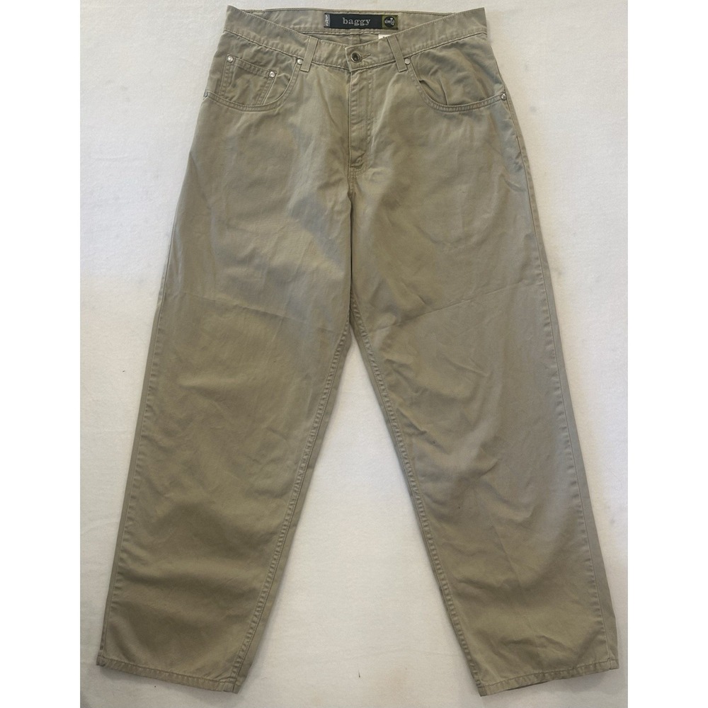 Levi's SilverTab Baggy Wide Leg Jeans Mens 33x30 Khaki Tan Loose Fit Skate Y2K